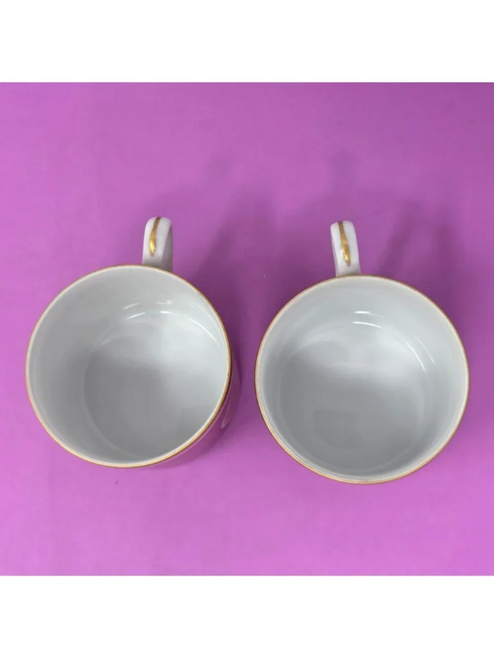 Fitz And Floyd Japan Porcelain Coffee Cups Saucers Set Of4 Red Gold Swirl Design
